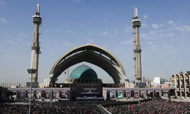 Huge crowds gather in Iran as funeral ceremonies for assassinated supreme leader begin